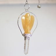 Ängel Pendlar med Ring -  Gul kvarts
