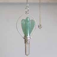 Ängel Pendlar med Ring -  Grön Aventurin