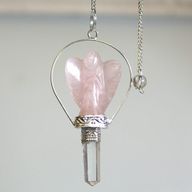 Ängel Pendlar med Ring -  Rosenkvarts
