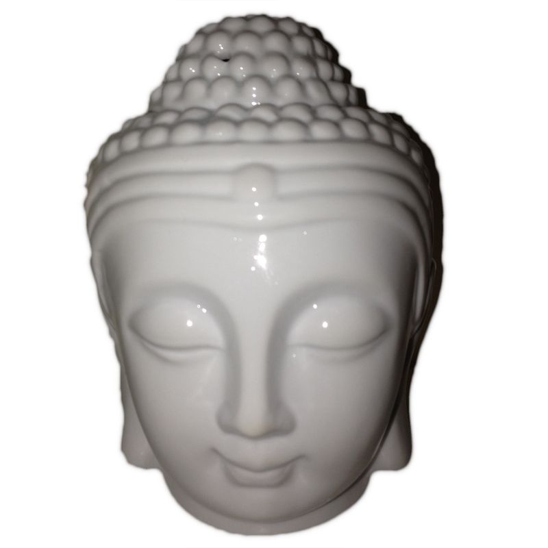 Buddhas Huvud Oljebrännare - Vit