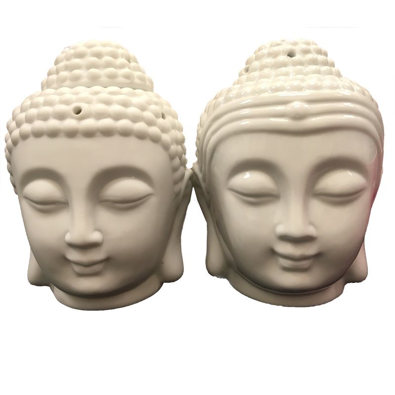 Buddhas Huvud Oljebrännare - Vit
