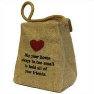 Stor Ton-formad Dörrstoppare i Jute - May Your Home