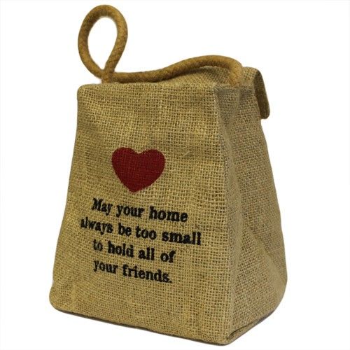 Stor Ton-formad Dörrstoppare i Jute - May Your Home