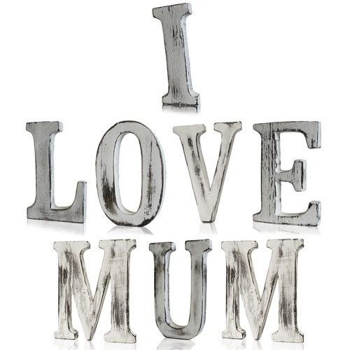 Shabby Chic Bokstäver - I LOVE MUM (8)
