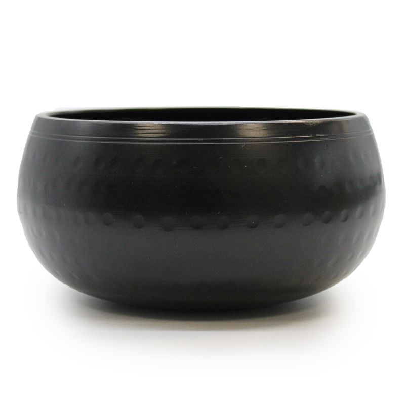 Medelstor Svart Slagen Skål - 15cm