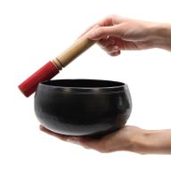Stor Svart Slagen Skål - 18cm