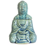 Sittande Buddha Oljebrännare - Blå
