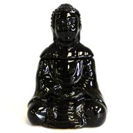 Sittande Buddha Oljebrännare - Svart