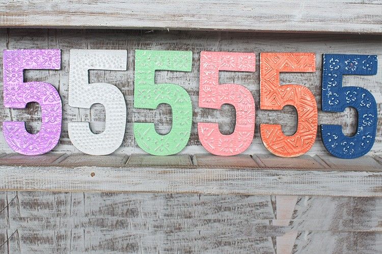 Siffra "5" - Olika Färger - 15cm
