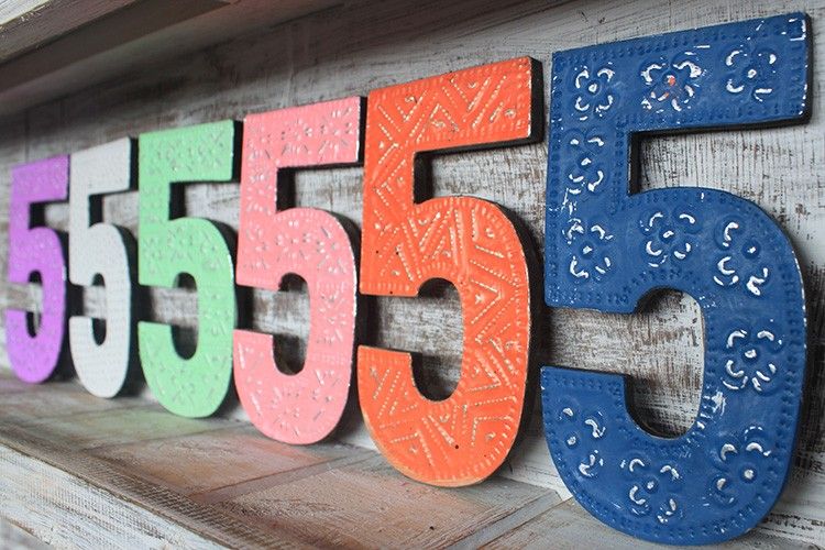Siffra "5" - Olika Färger - 15cm