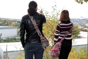 Jacquardväska - Rosa Studentväska