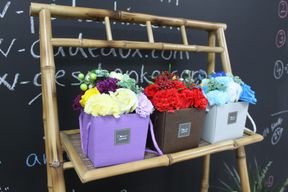 Tvålblomsterbukett - Rosa ros och nejlika - SPECIELL