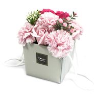 Tvålblomsterbukett - Rosa ros och nejlika - SPECIELL