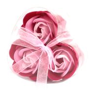 Ask med 3 Tvålblommor - Rosa Rosor