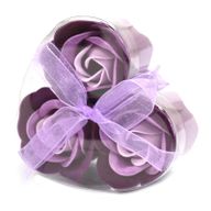 Ask med 3 Tvålblommor - Lavendel Rosor