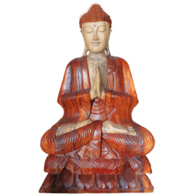 Handsnidad Buddhastaty - 80cm Bön