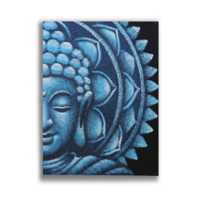 Blå Buddha & Mandala 60x80cm