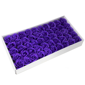 50x Tvålblommor för Hantverk - Mellanstor Ros - Violett