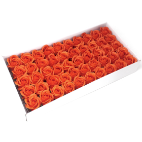 50x Tvålblommor för Hantverk - Mellanstor Ros - Mörk Orange