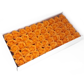 50x Tvålblommor för Hantverk - Mellanstor Ros - Orange