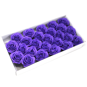 25x Tvålblommor för Hantverk - Stor Ros - Violett