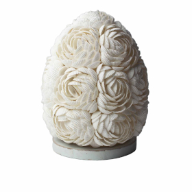 Snäckskalslampa - Oval med Rosor - 20cm