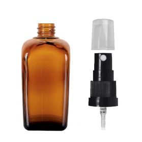 48x 100ml Alkemistflaska i Bärnstensfärgat Glas med Spraylock