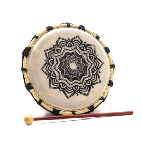 Mandala Shamansk Trumma med En Pinne - 20cm
