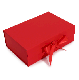 3x Presentask med Band - Stor  (28.2x20.2x9.2cm) - Röd