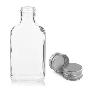 80x 350ml Klar Glasflaska med Aluminiumlock