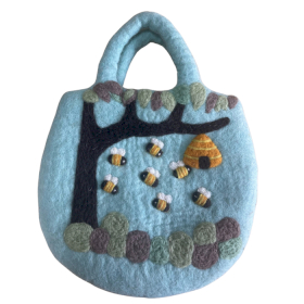 Filtväska med Träd & Bikupa - 35x27cm