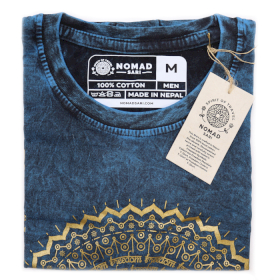 Medel Stentvättad T-shirt - Mandala - Blå