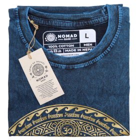 Stor Stentvättad T-shirt - Chakra - Blå