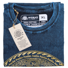 Extra Stor Stentvättad T-shirt - Chakra - Blå