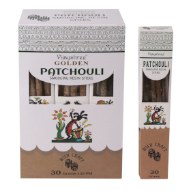 12x 30g Golden Rökelsepinnar av Harts - Patchouli