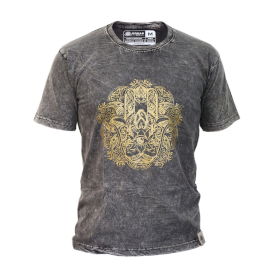 Medel Stentvättad T-shirt - Hamsa - Mörkgrå
