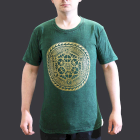 Stentvättad T-shirt (S) - Chakra - Grön