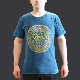 Stentvättad T-shirt (S) - Chakra - Blå