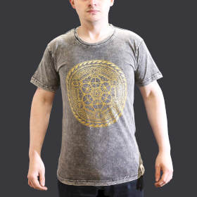 Stentvättad T-shirt (S) - Chakra - Mörkgrå