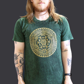 Stentvättad T-shirt (L) - Chakra - Grön
