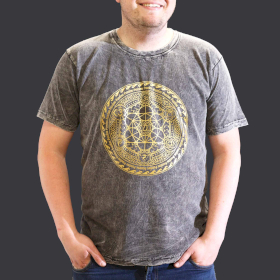 Stentvättad T-shirt (XL) - Chakra - Mörkgrå