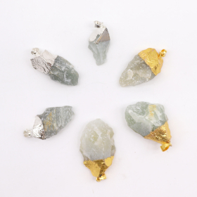 6x Guld- & Silverpläterade Ädelstenshängen - Indisk Jade (6 olika)