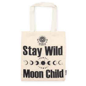 10x Ikonisk Basic Tygkasse - Stay Wild, Moon Child - Naturlig