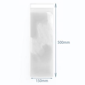 500x Polypropylenpåsar - 150x500mm - Återförslutningsbara