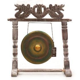 Medelstor Gong med Stativ - 35cm - Gröntvätt