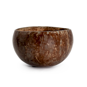 5x Liten Naturlig Kokosskål - Polerad - Till Hantverk - 7x10cm