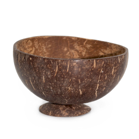 5x Medelstor Naturlig Kokosskål - Polerad - Till Hantverk - 8x13cm med Bas