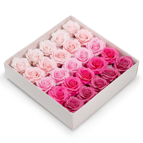 25x Tvålblommor till Hantverk - (5-lager) Romantisk Ros - Nyanserade Färger - Rosa Skimmer