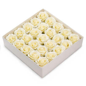 25x Tvålblommor till Hantverk - (5-lager) Endast för Dekoration - Sidenkantad Ros - Brudens Pärlblomning
