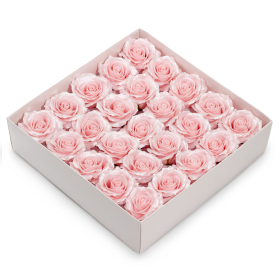 25x Tvålblommor till Hantverk - (5-lager) Endast för Dekoration - Sidenkantad Ros - Puderrosa